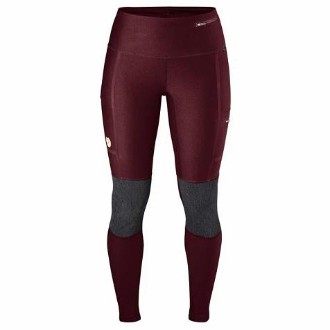 Fjällräven Women Abisko Trekking Tights Red PH138901 Philippines